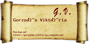 Gorzsás Viktória névjegykártya